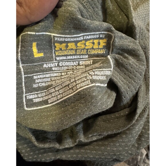 Massif Tactical Army Combat Shirt ACU Long Sleeve Size L Army Strong Logo LOT 2 - Picture 7 of 11